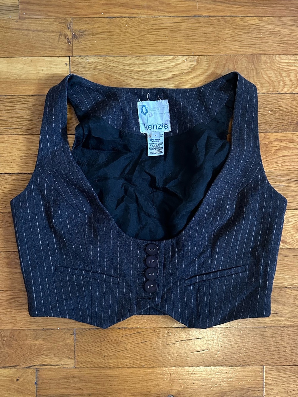 Kenzie Pinstripe Cropped Vest